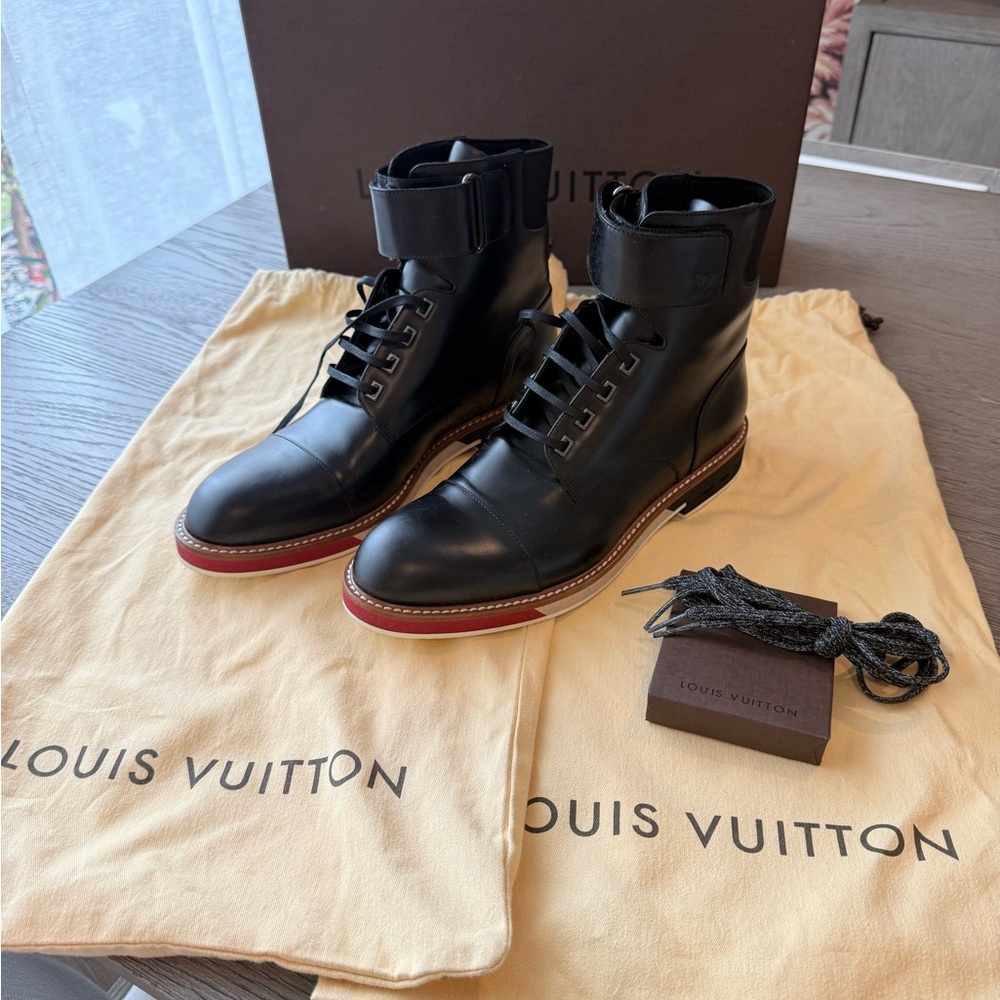 Louis Vuitton Black and Red Men's Boots